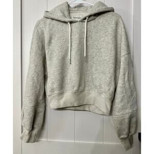 Abercrombie & Fitch cropped hoodie in gray size small